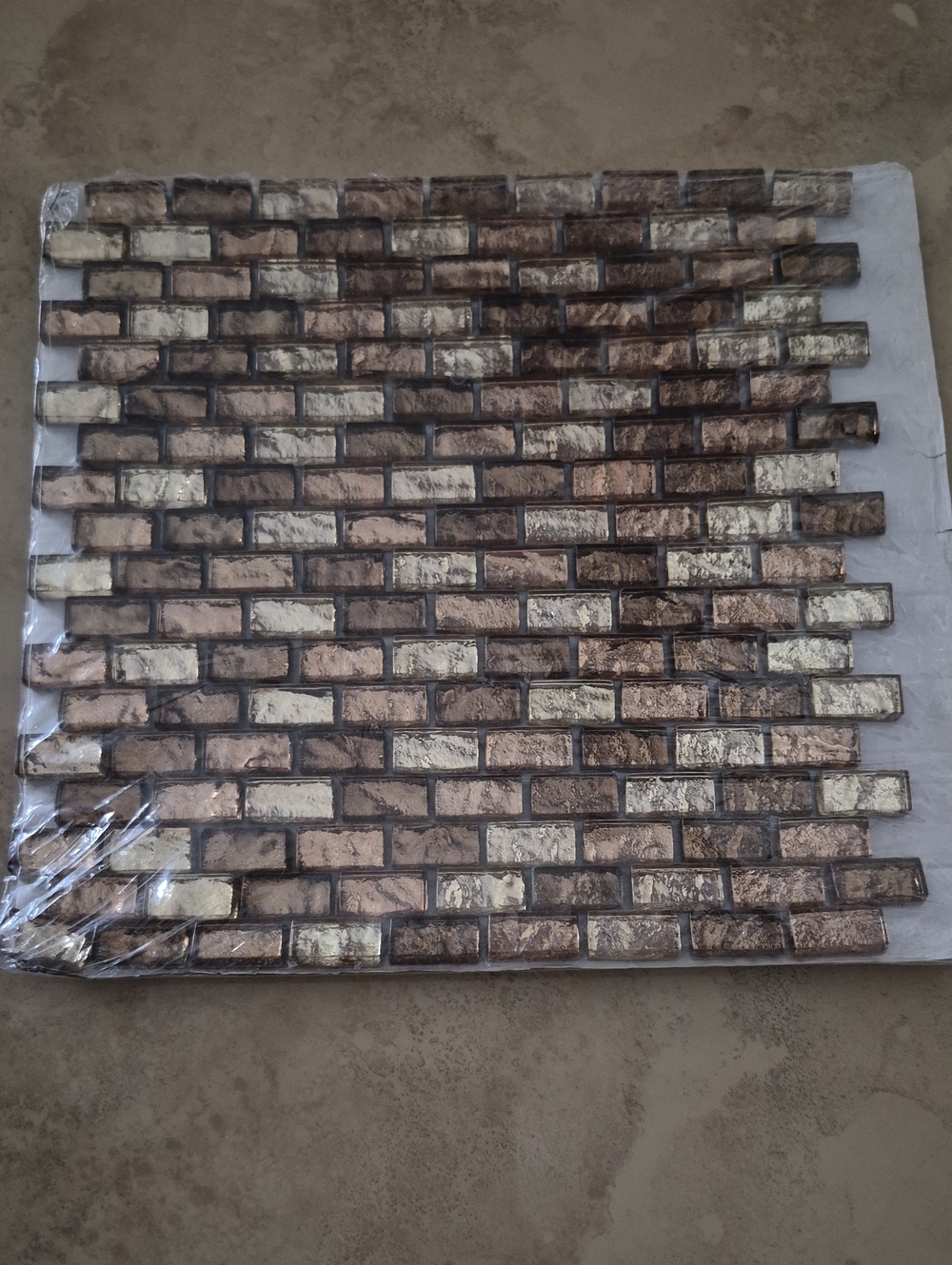 Mosaic Tile Sheet - Brown/Cream/Gold